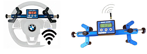 Steering wheel adjusting balance set with wireless transmission